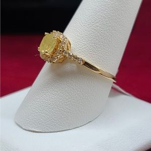 Genuine 14K Yellow Gold Yellow Diamond Ring